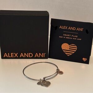 Alex and Ani Silver Heart Charm Bracelet